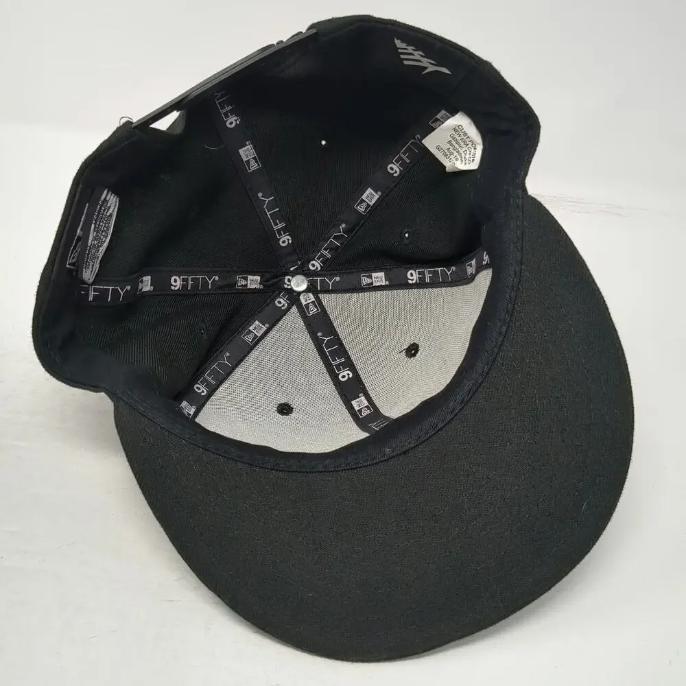 New Era Snapback Hat Black One Size Paper Plane 9FIFTY Flat Brim Stars Stripes